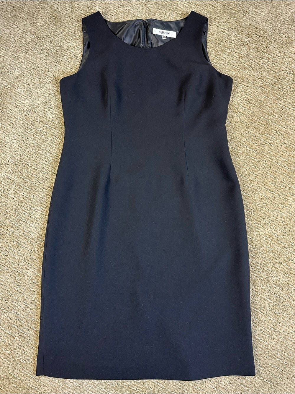Jones Studio Black Sheath Dress Sleeveless Lined Work Career LBD Minimalist 10P